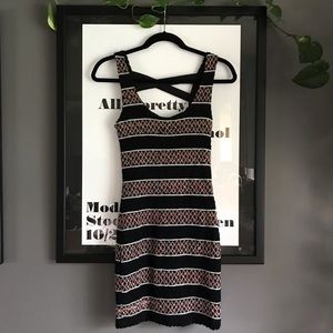 Reverse striped black & rainbow mini dress 🌈🖤